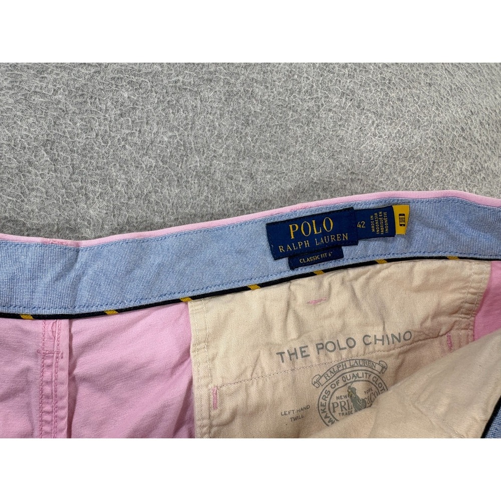 Polo Ralph Lauren Cotton Twill Stretch Chino Shorts (Men's 42)‎ Pink - 6.5" - Picture 5 of 12